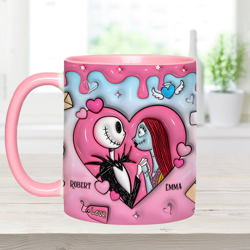 Couple Nightmare Heart - Personalized Nightmare Accent Mug