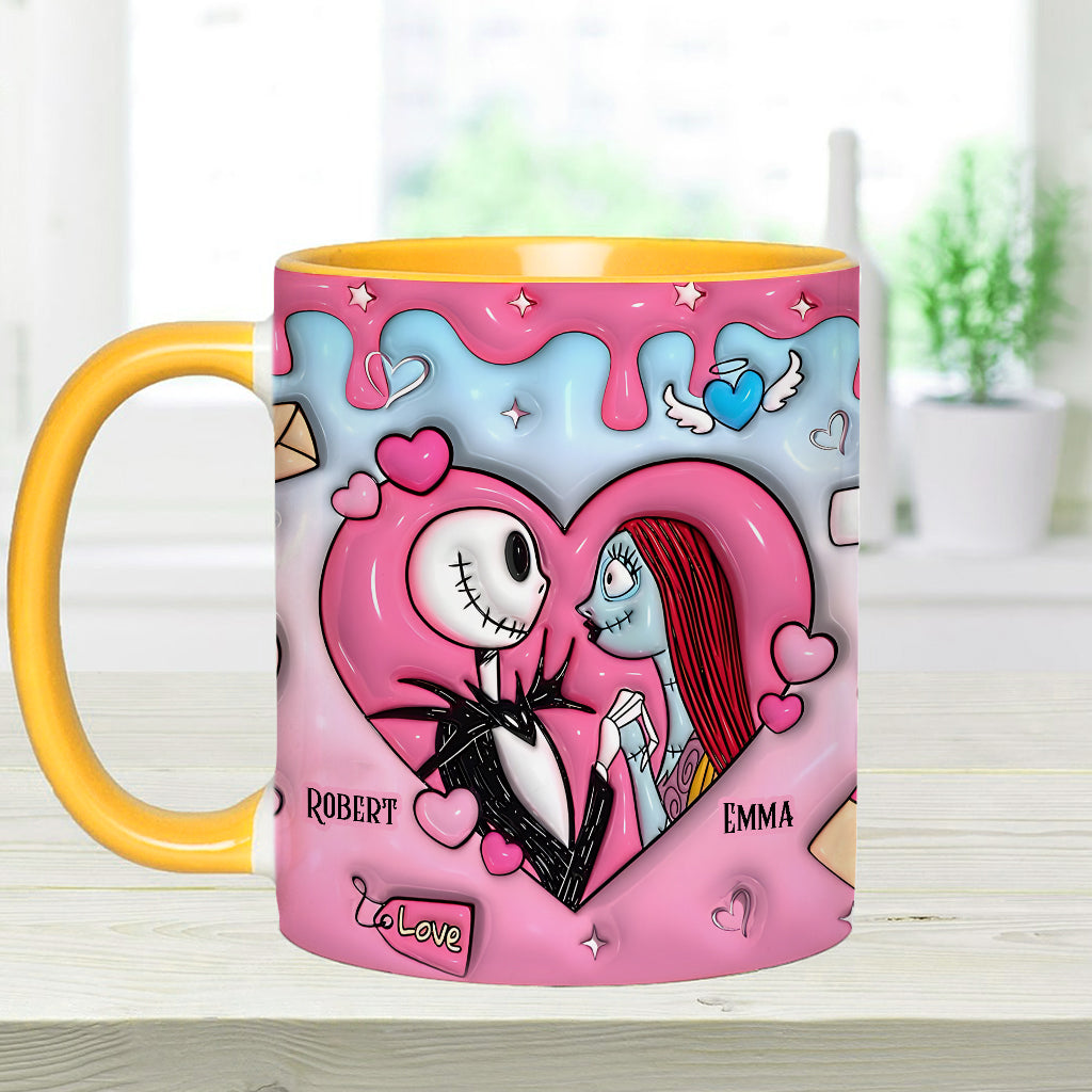 Couple Nightmare Heart - Personalized Nightmare Accent Mug