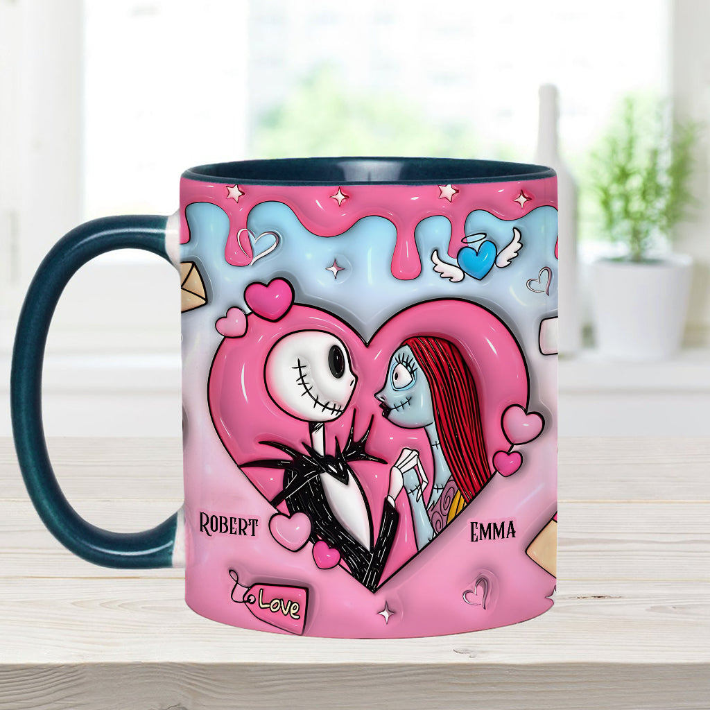 Couple Nightmare Heart - Personalized Nightmare Accent Mug