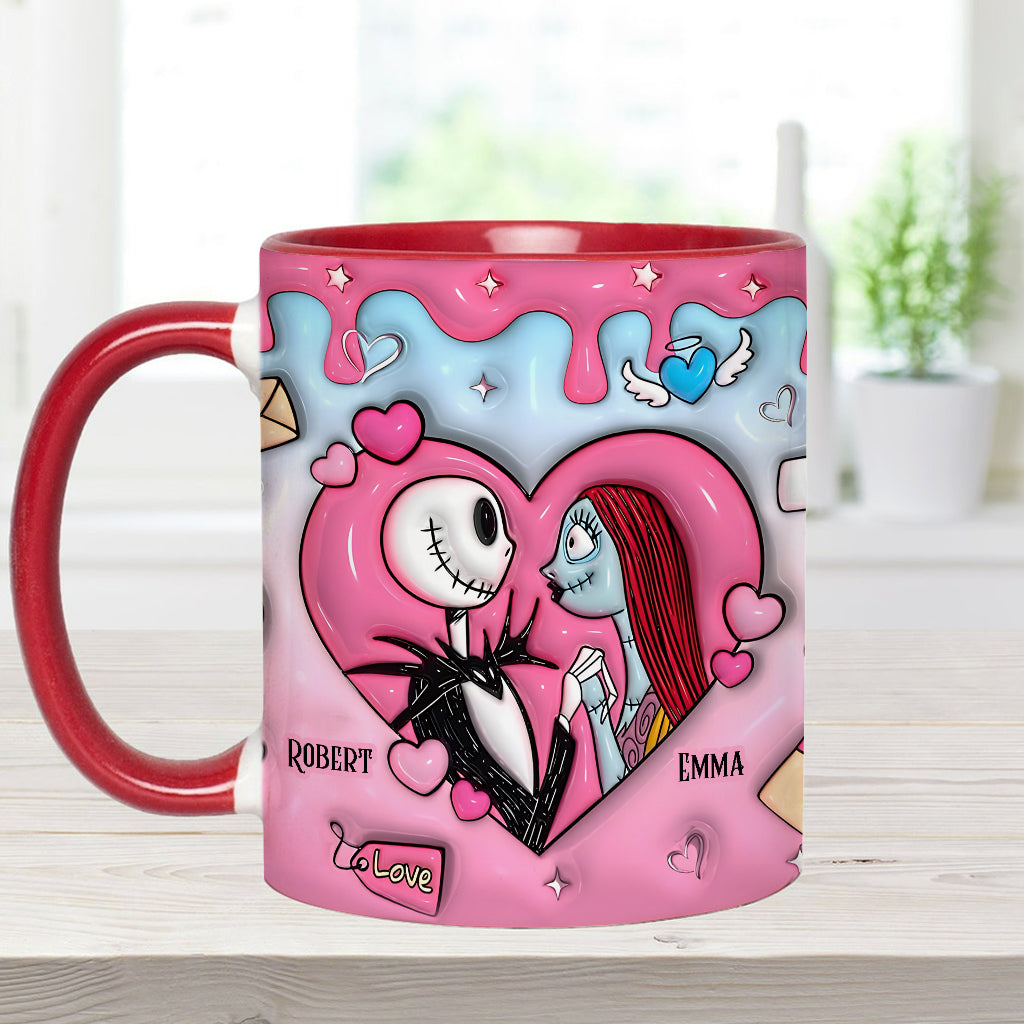 Couple Nightmare Heart - Personalized Nightmare Accent Mug