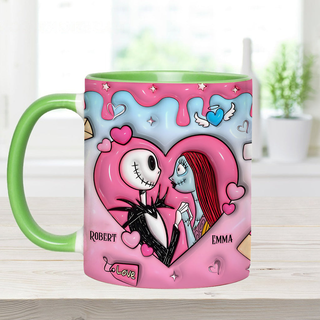 Couple Nightmare Heart - Personalized Nightmare Accent Mug