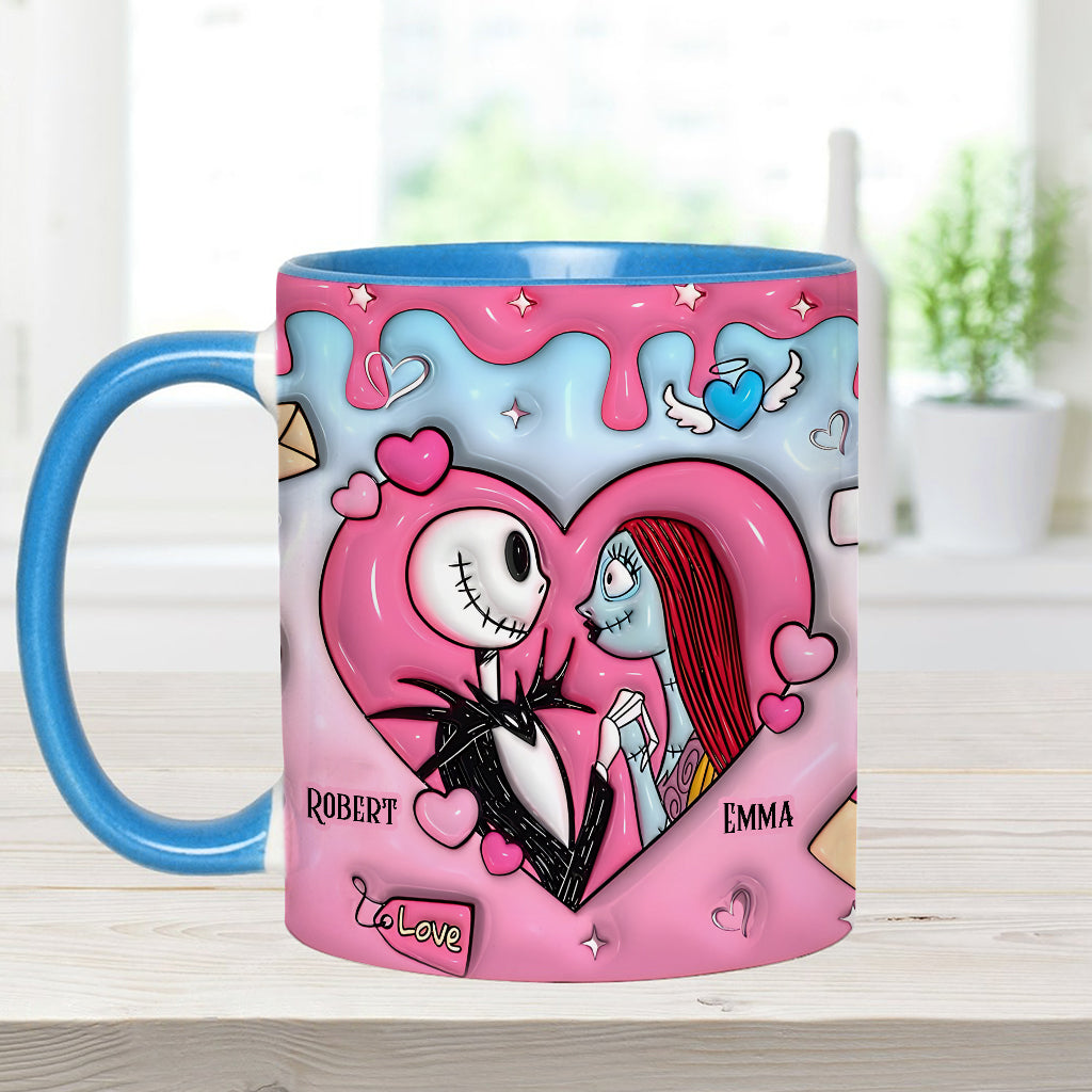 Couple Nightmare Heart - Personalized Nightmare Accent Mug