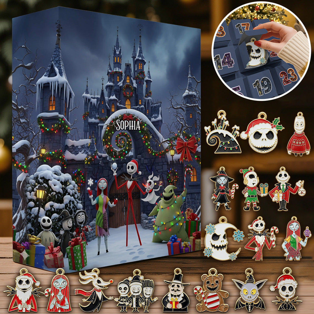 Nightmare - Personalized Nightmare Folded Advent Calendar With Ornaments