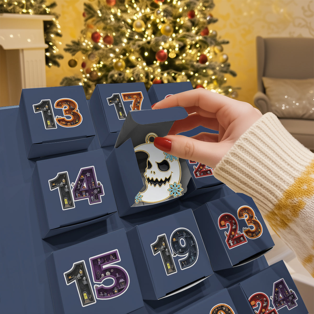 Nightmare - Personalized Nightmare Folded Advent Calendar With Ornaments