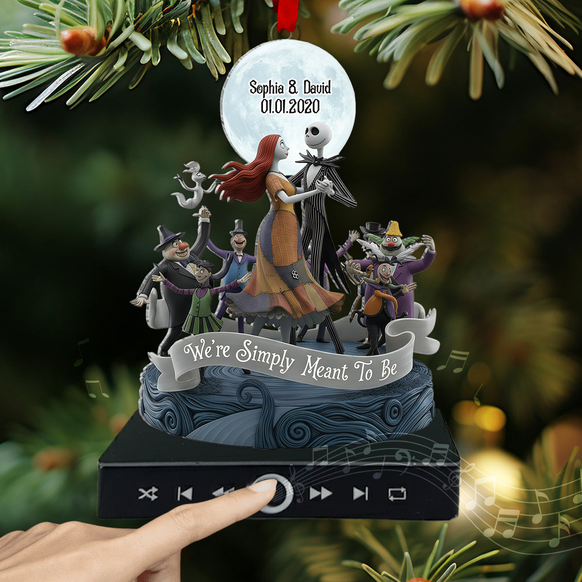 We're Simply Meant To Be - Personalized Nightmare Music Ornament