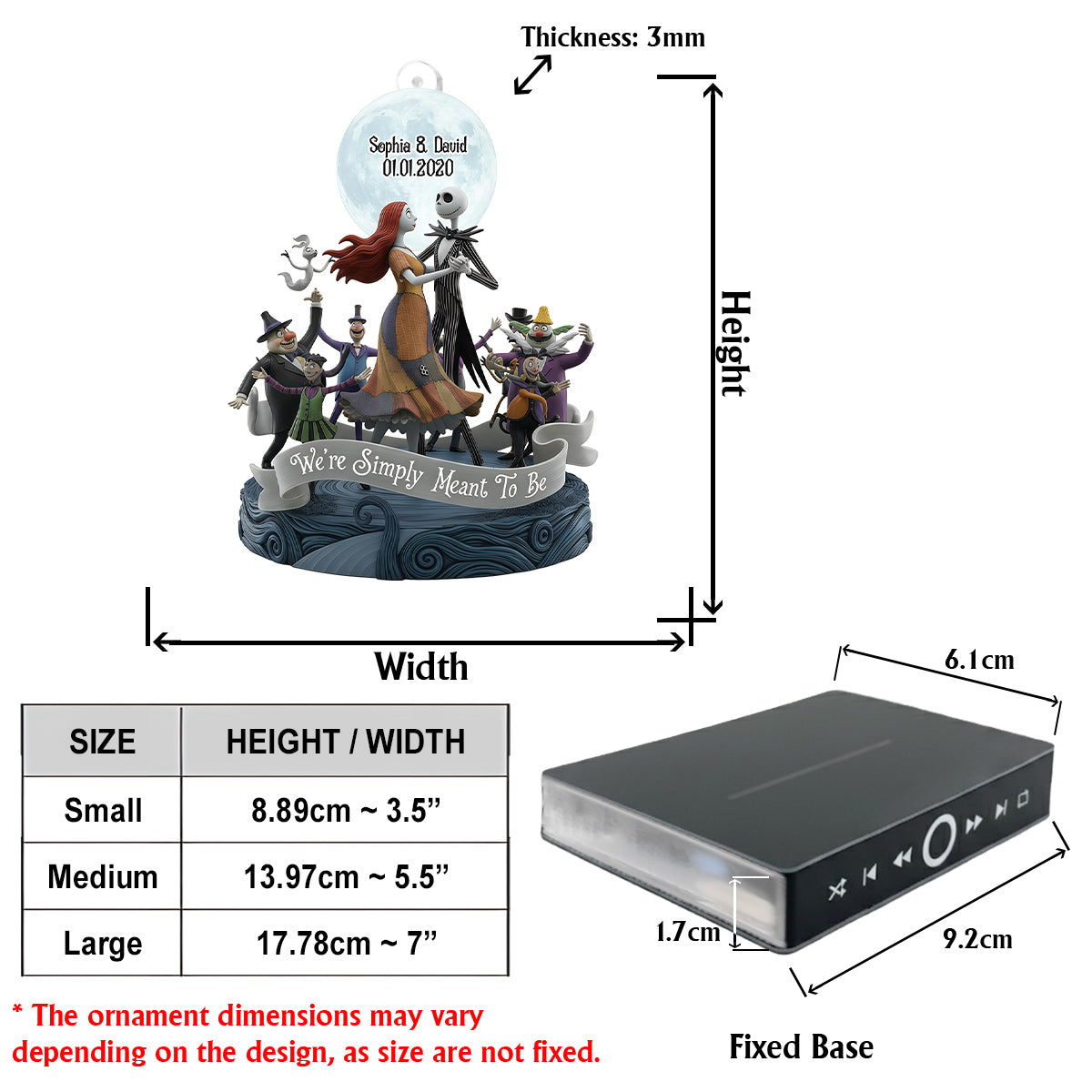 We're Simply Meant To Be - Personalized Nightmare Music Ornament