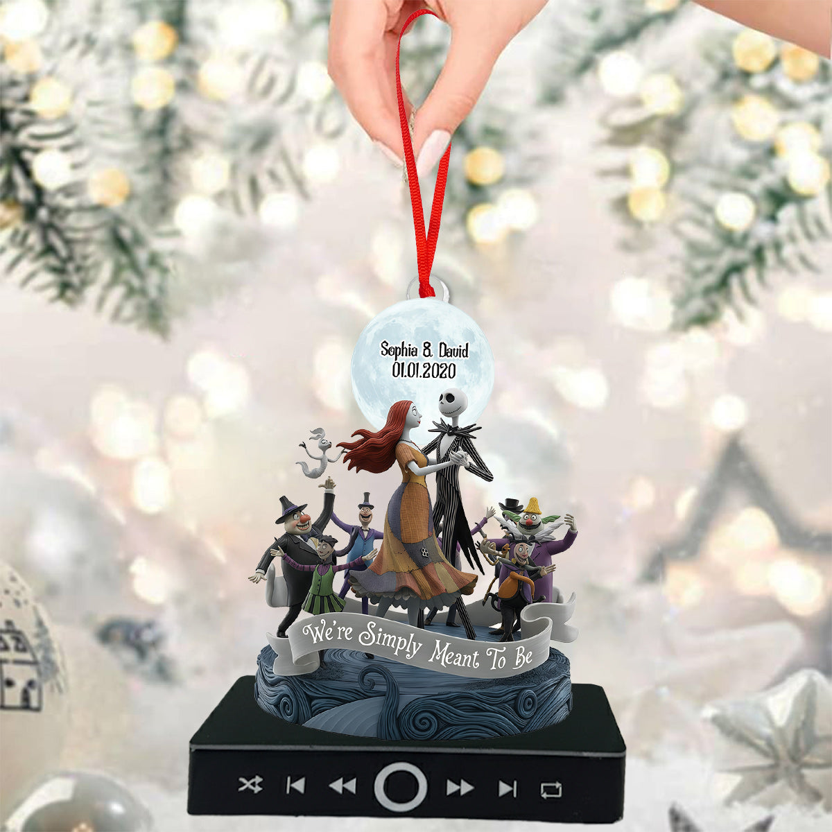We're Simply Meant To Be - Personalized Nightmare Music Ornament