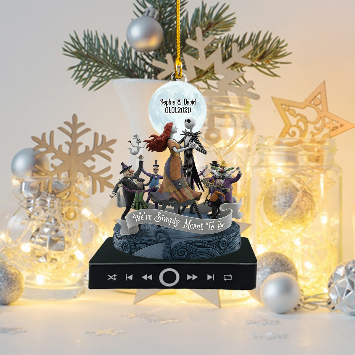 We're Simply Meant To Be - Personalized Nightmare Music Ornament