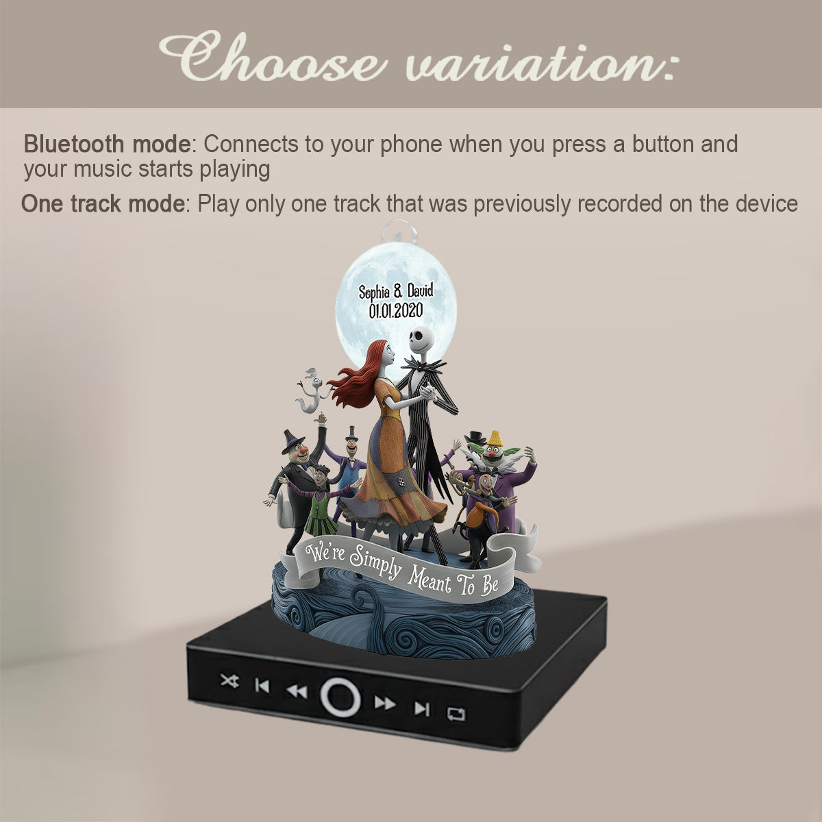 We're Simply Meant To Be - Personalized Nightmare Music Ornament