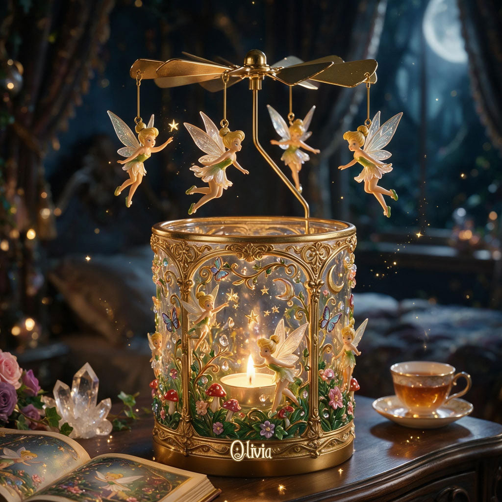 Magical Garden Fairy - Personalized Flying Fairy Spinning Candle Holder
