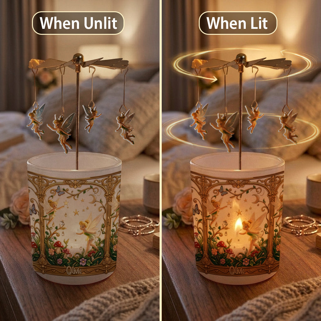 Magical Garden Fairy - Personalized Flying Fairy Spinning Candle Holder