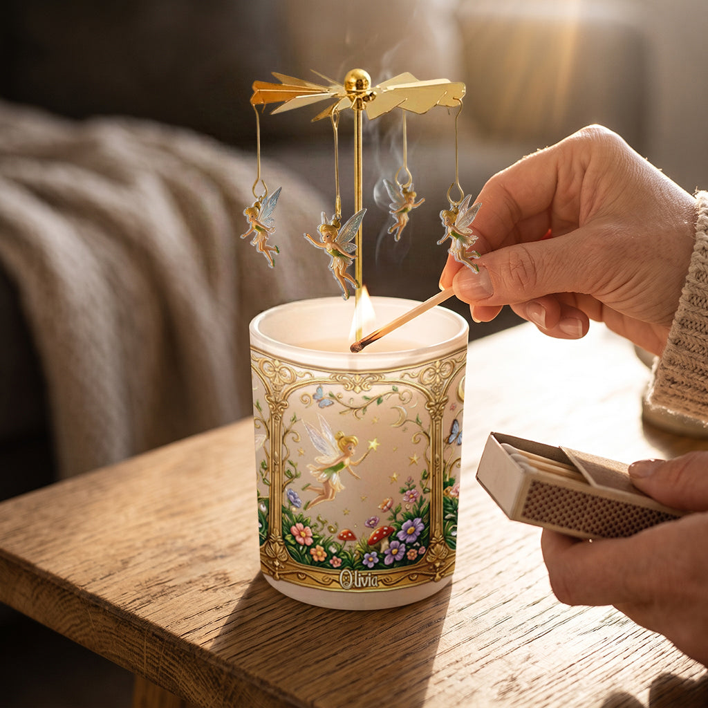 Magical Garden Fairy - Personalized Flying Fairy Spinning Candle Holder
