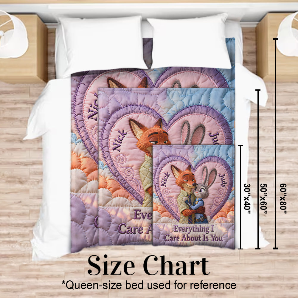 Everything I Care About Is You - Personalized Mouse Blanket