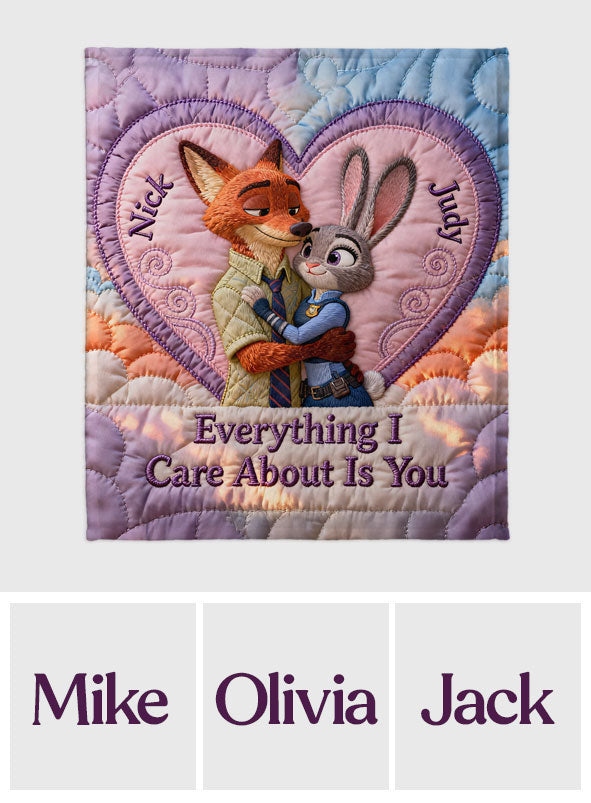 Everything I Care About Is You - Personalized Mouse Blanket