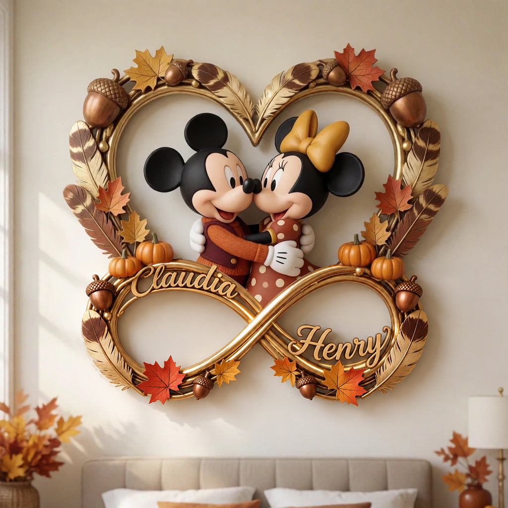 Our Thanksgiving Together - Personalized Mouse 3D Printed Cut Metal Sign