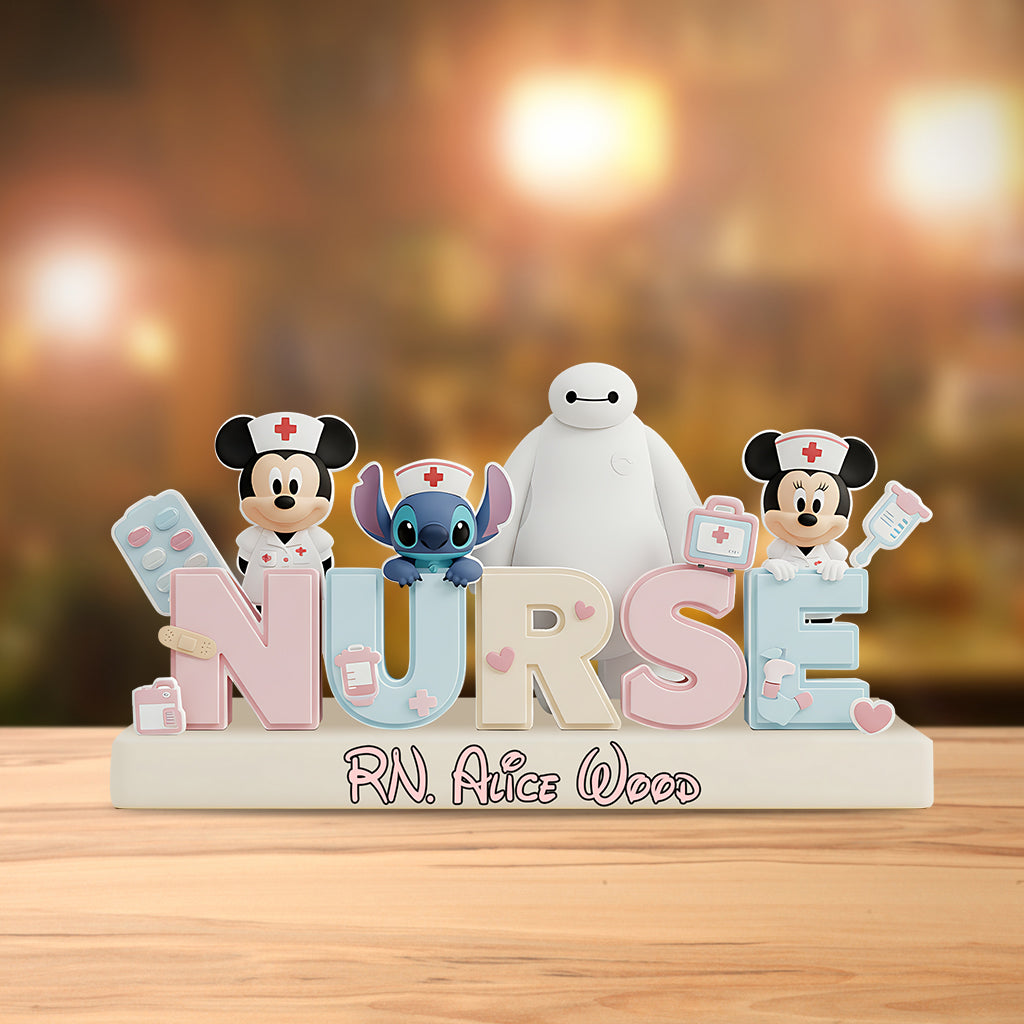 Cutie Nurse Desk Decor - Personalized Mouse Custom Shaped Acrylic Plaque