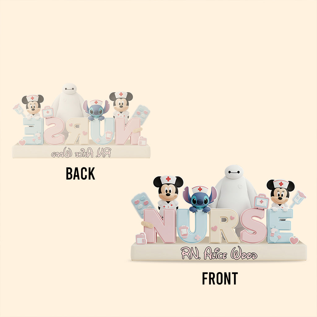 Cutie Nurse Desk Decor - Personalized Mouse Custom Shaped Acrylic Plaque