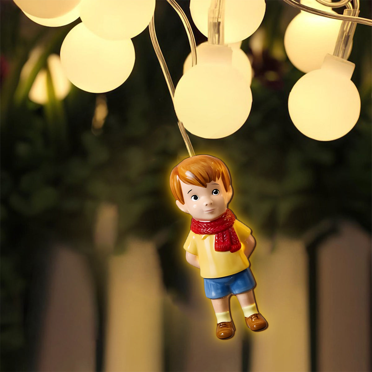 Christmas Friends - Personalized Yellow Bear String Lights