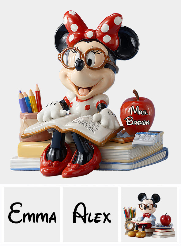 Teaching is a Work of Heart - Mouse Pals - Personalized Teacher Custom Shaped Acrylic Plaque