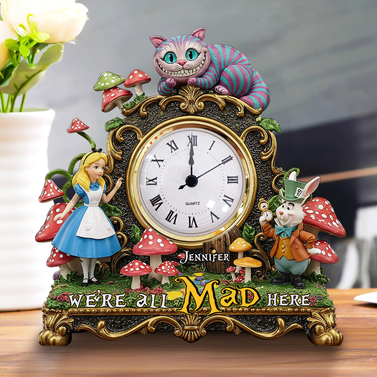 We're All Mad Here - Personalized Magical Acrylic Clock Plaque