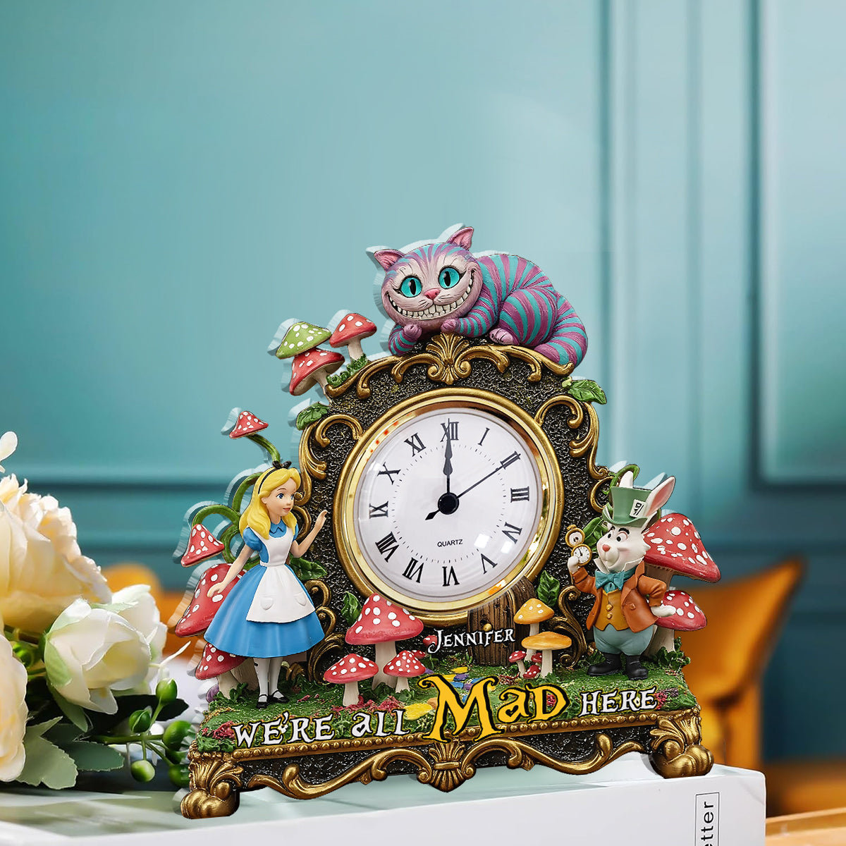 We're All Mad Here - Personalized Magical Acrylic Clock Plaque