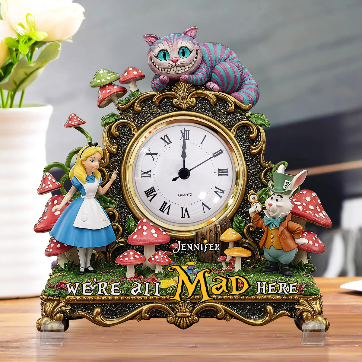 We're All Mad Here - Personalized Magical Acrylic Clock Plaque
