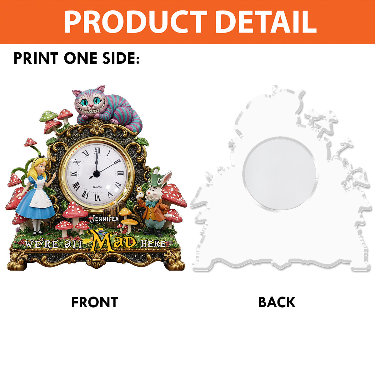 We're All Mad Here - Personalized Magical Acrylic Clock Plaque