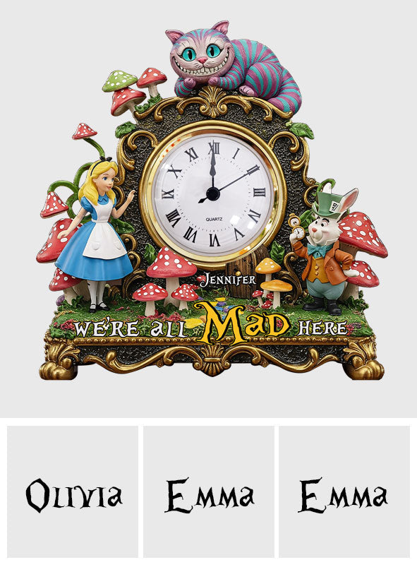 We're All Mad Here - Personalized Magical Acrylic Clock Plaque