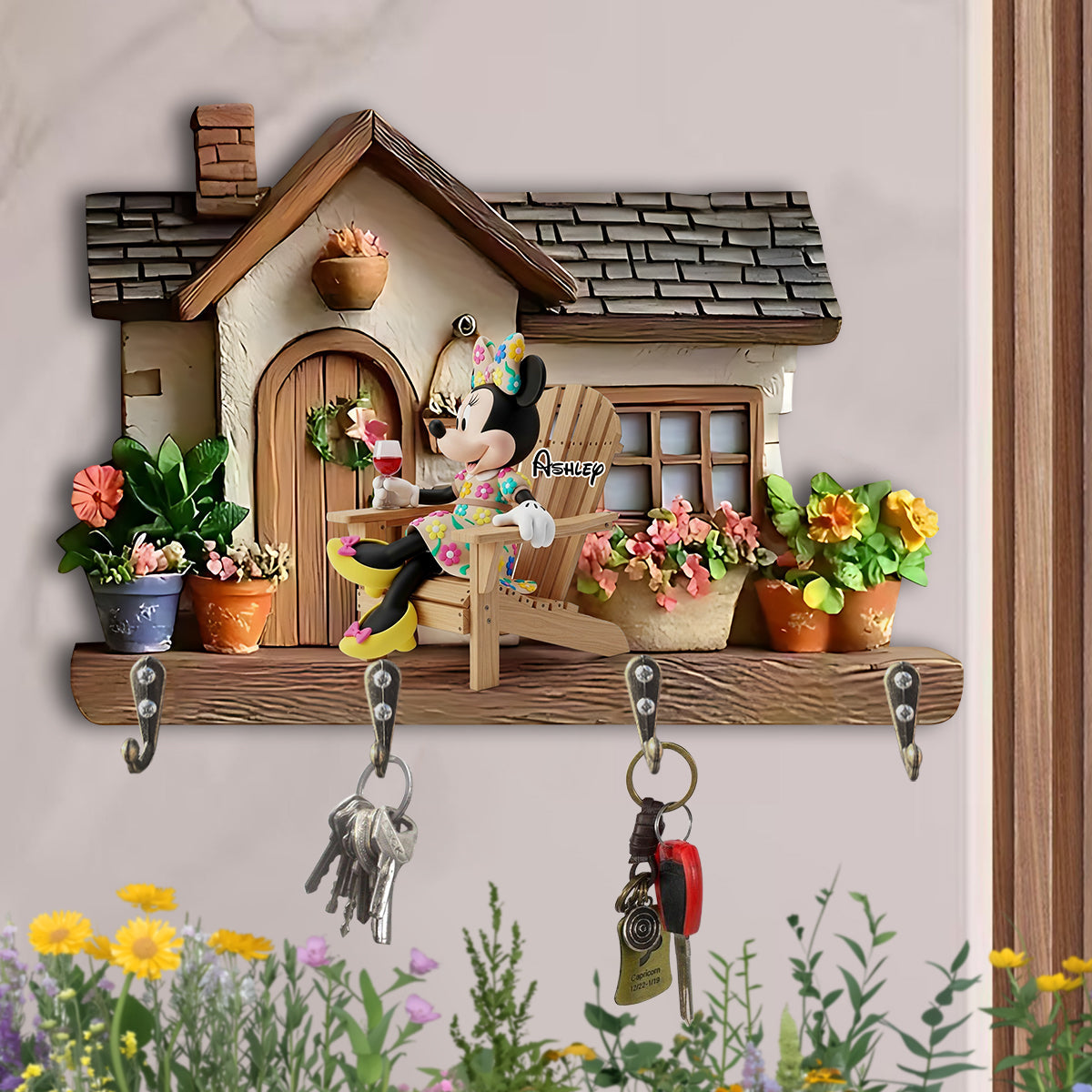 Welcome To My Garden - Personalized Mouse Custom Shaped Key Rack