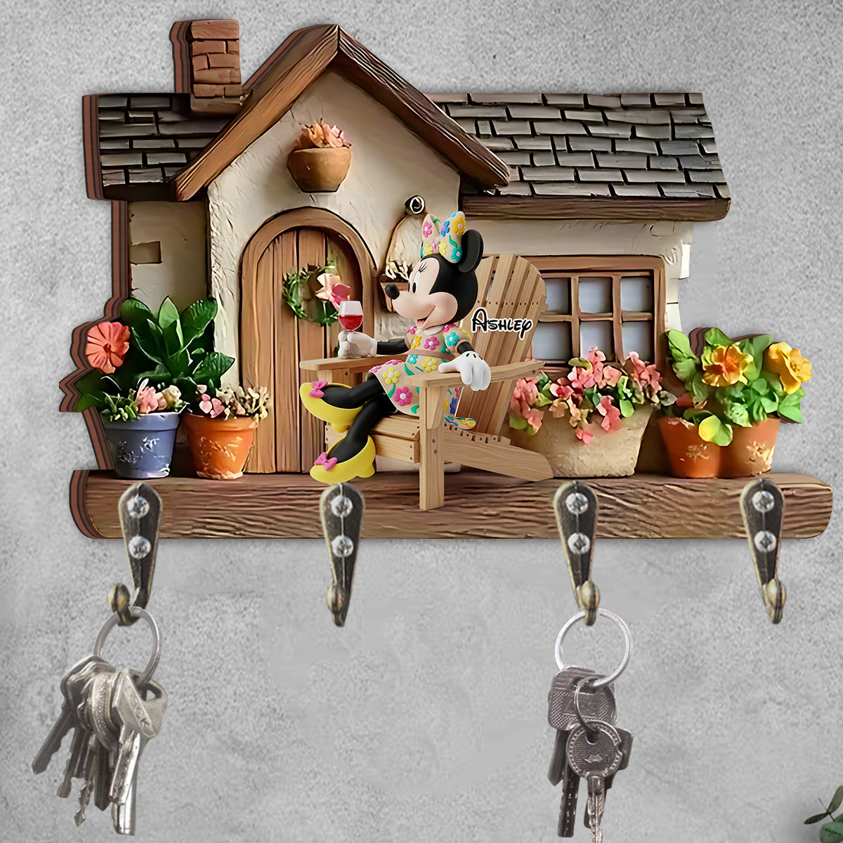 Welcome To My Garden - Personalized Mouse Custom Shaped Key Rack