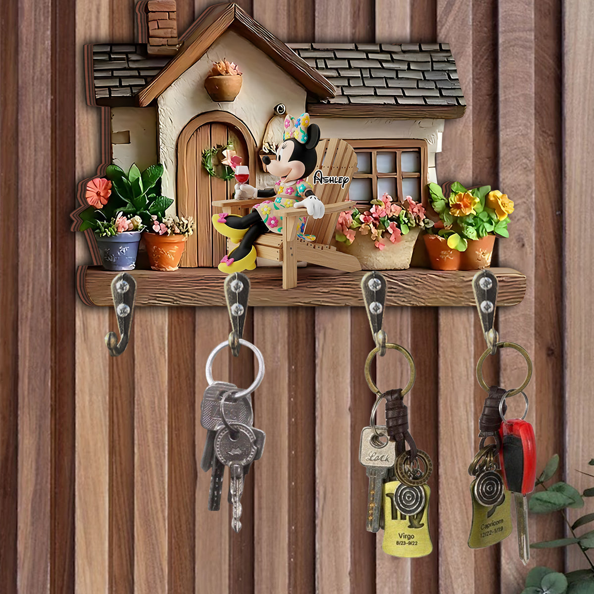 Welcome To My Garden - Personalized Mouse Custom Shaped Key Rack