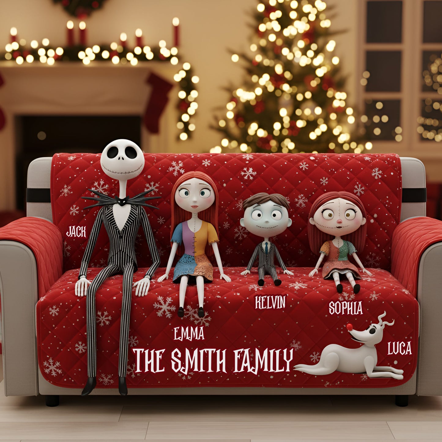 Nightmare Family - Personalized Nightmare Quilted Sofa/Couch Cover