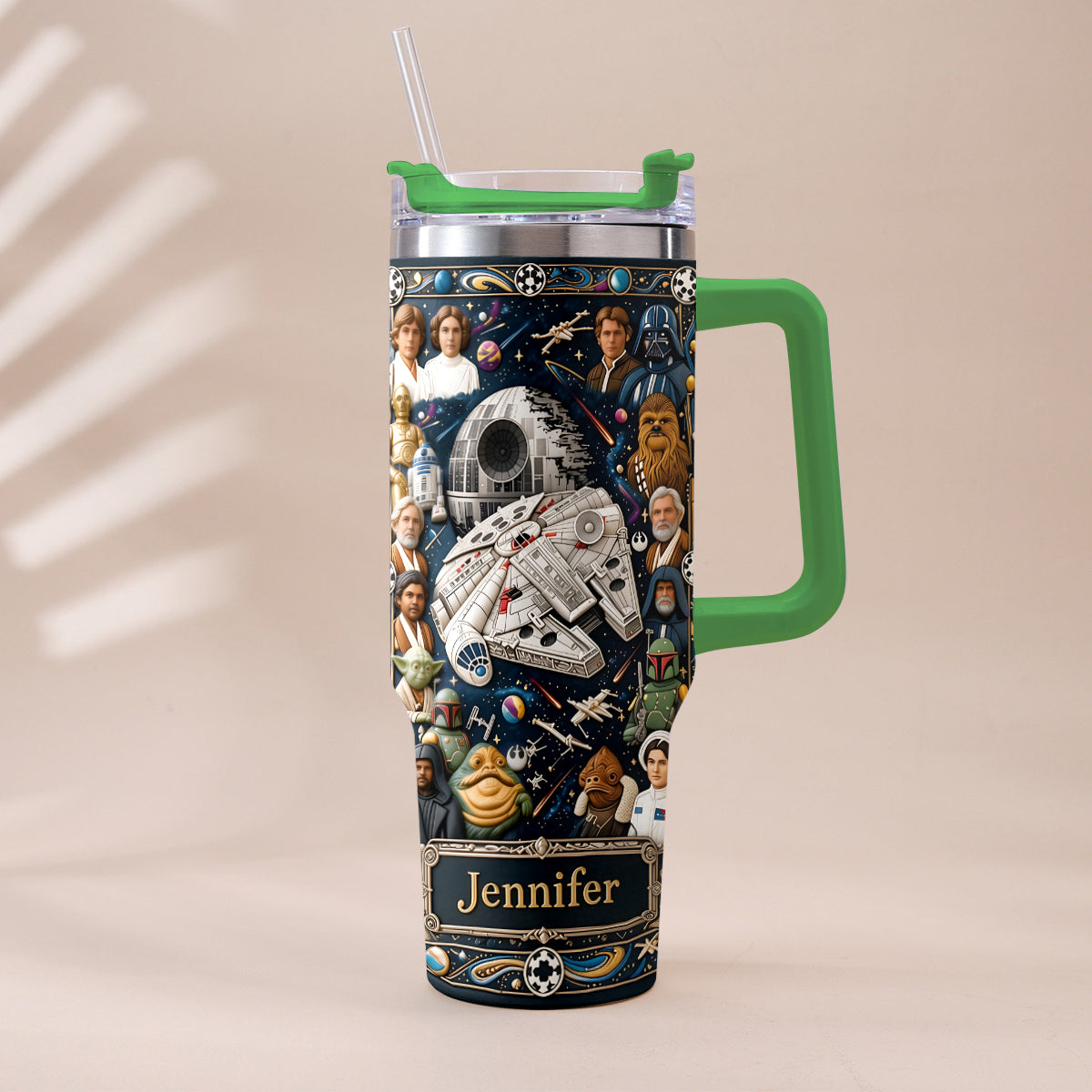 Star Ships - Personalized The Force Tumbler With Handle