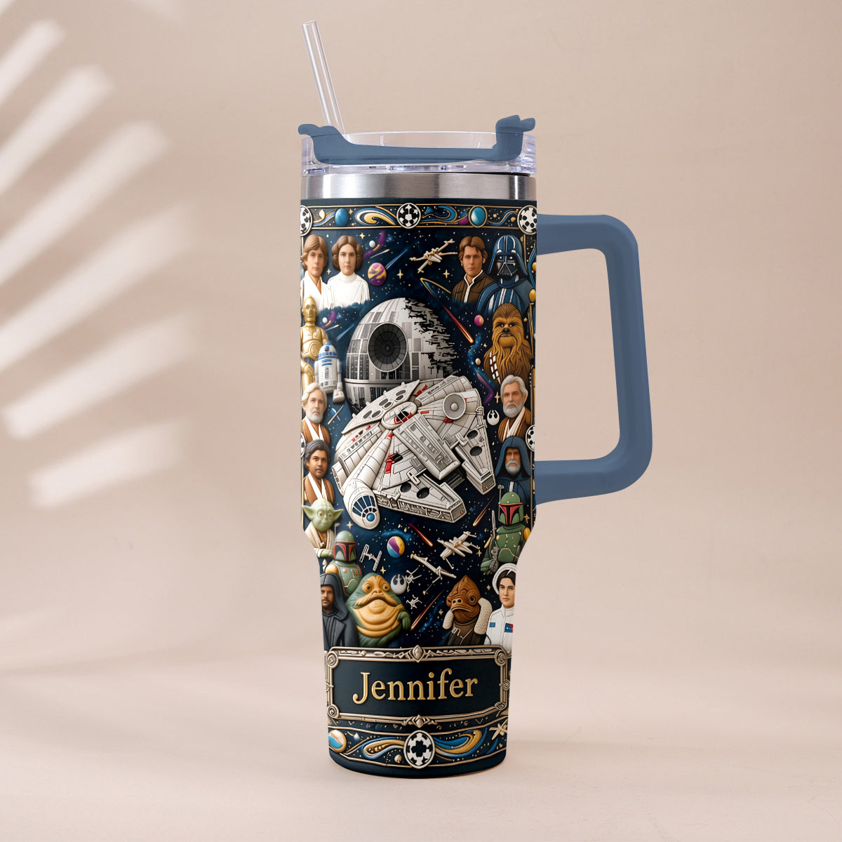 Star Ships - Personalized The Force Tumbler With Handle