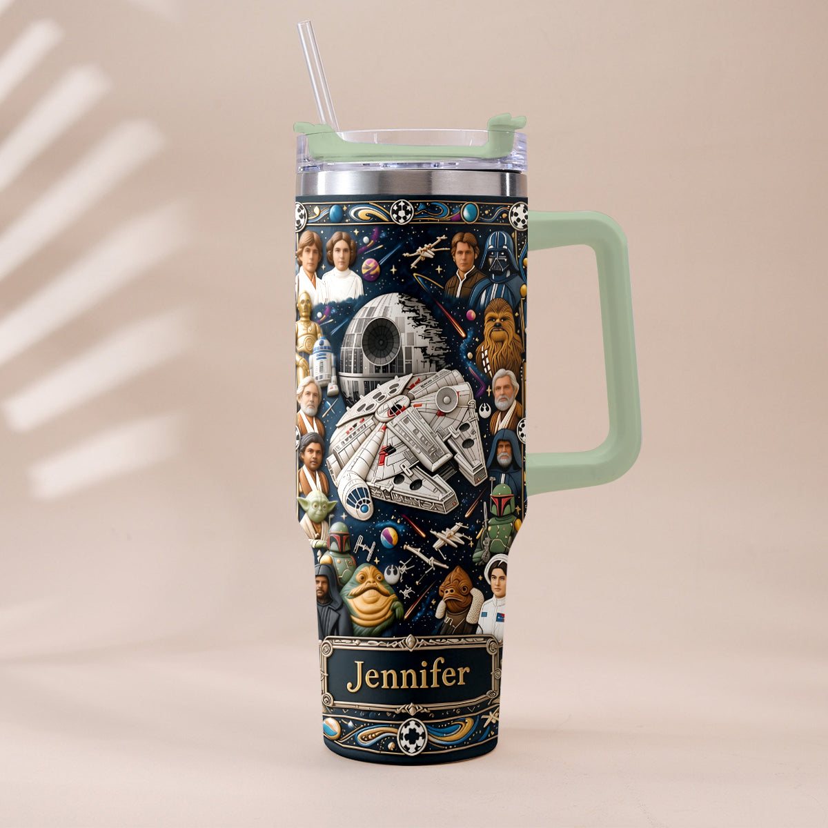 Star Ships - Personalized The Force Tumbler With Handle