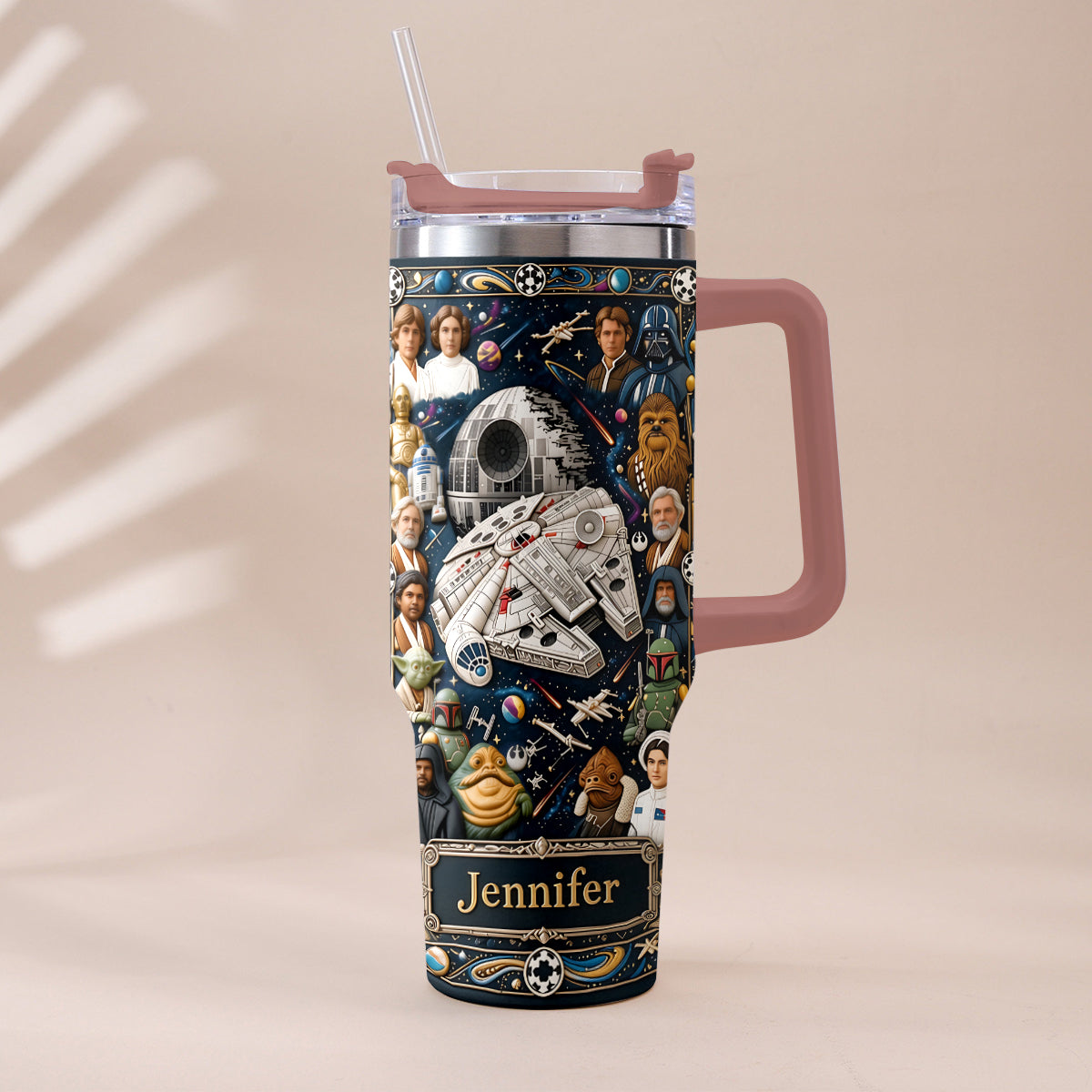 Star Ships - Personalized The Force Tumbler With Handle