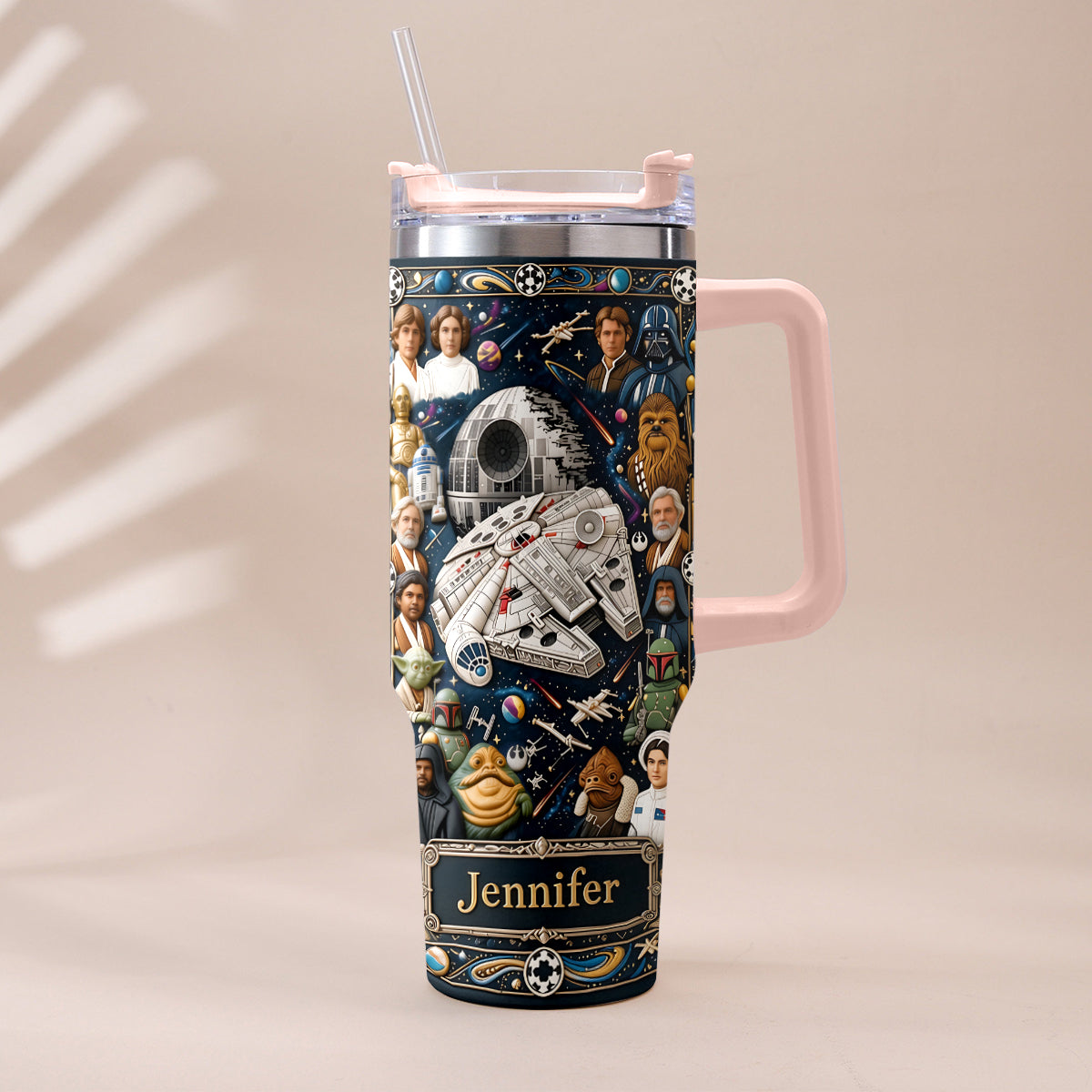 Star Ships - Personalized The Force Tumbler With Handle
