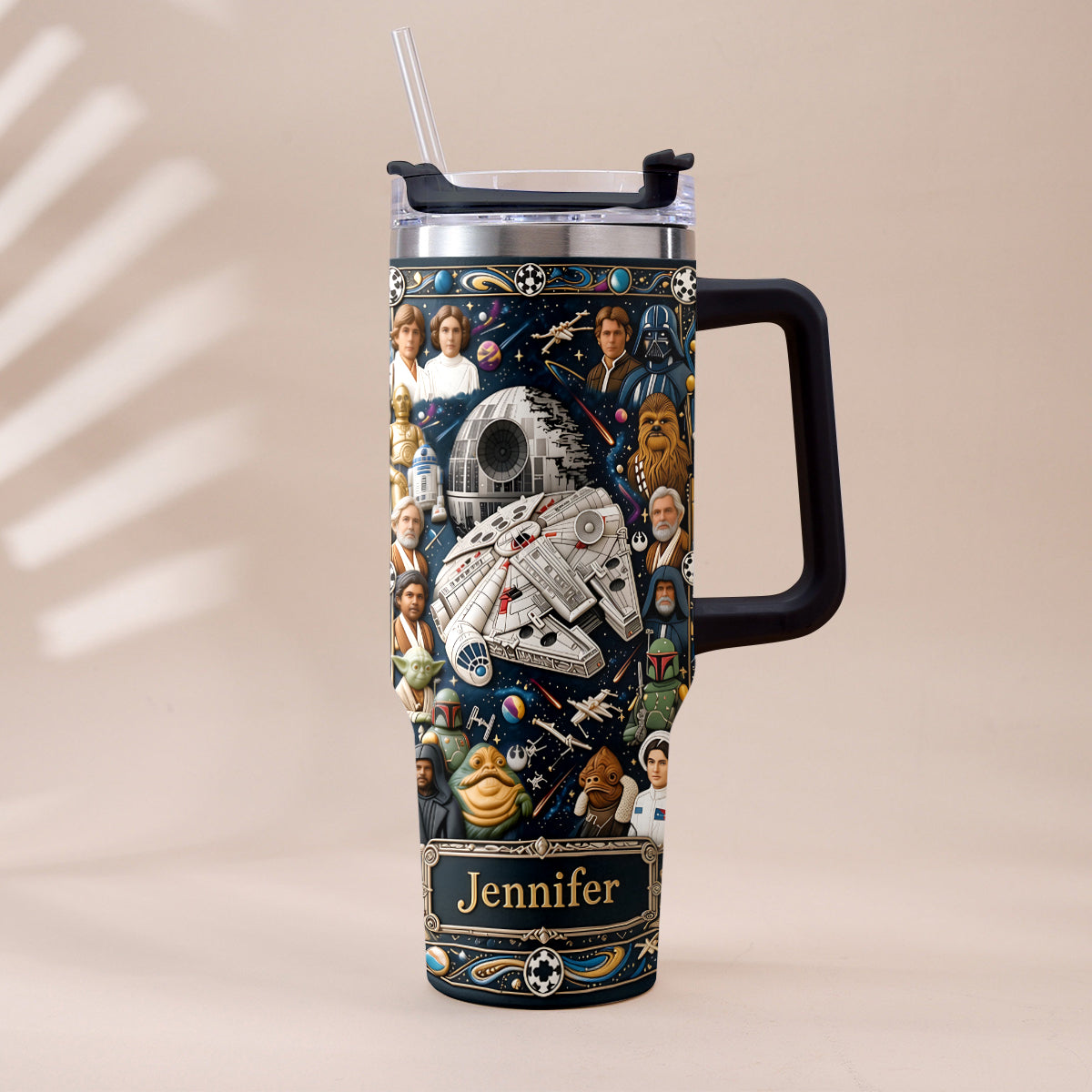 Star Ships - Personalized The Force Tumbler With Handle