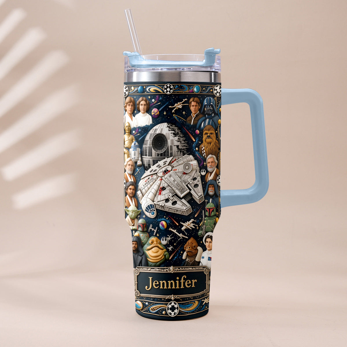 Star Ships - Personalized The Force Tumbler With Handle