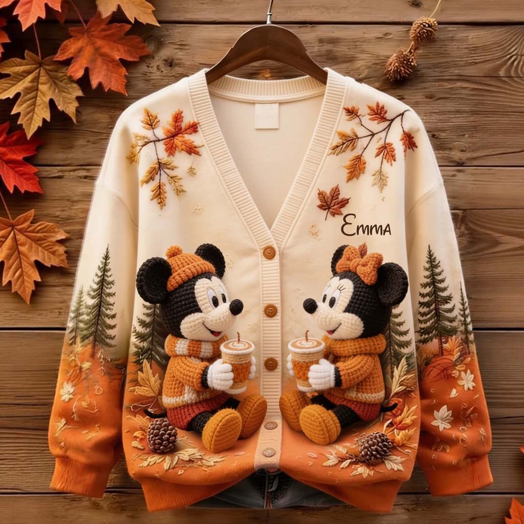 It's Pumpkin Spice Latte Season - Personalized Mouse Cardigan Sweater