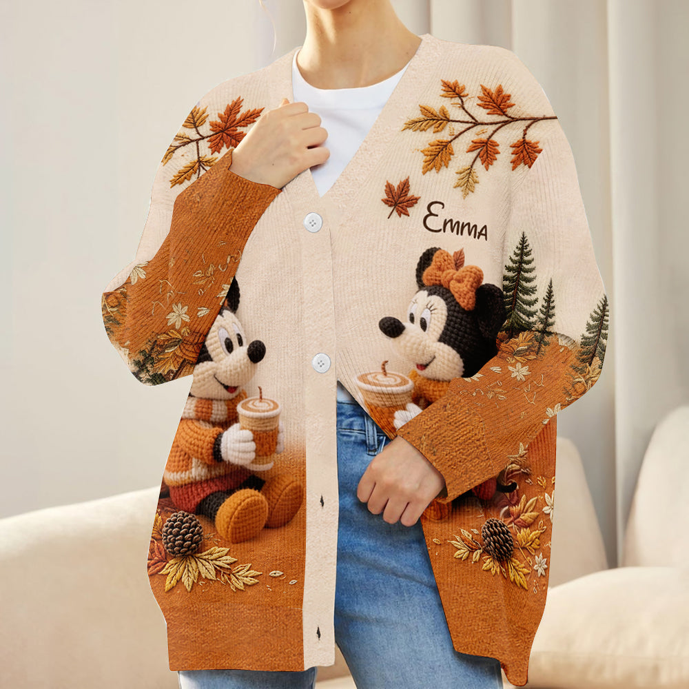 It's Pumpkin Spice Latte Season - Personalized Mouse Cardigan Sweater