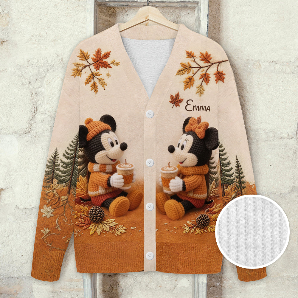 It's Pumpkin Spice Latte Season - Personalized Mouse Cardigan Sweater