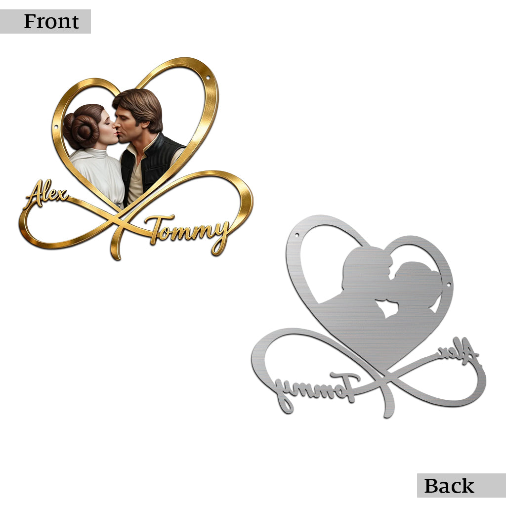 I Love You. I Know - Personalized The Force Cut Metal Sign