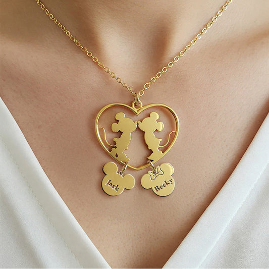 We Found Our Happily Ever After - Personalized Mouse Necklace with Charms