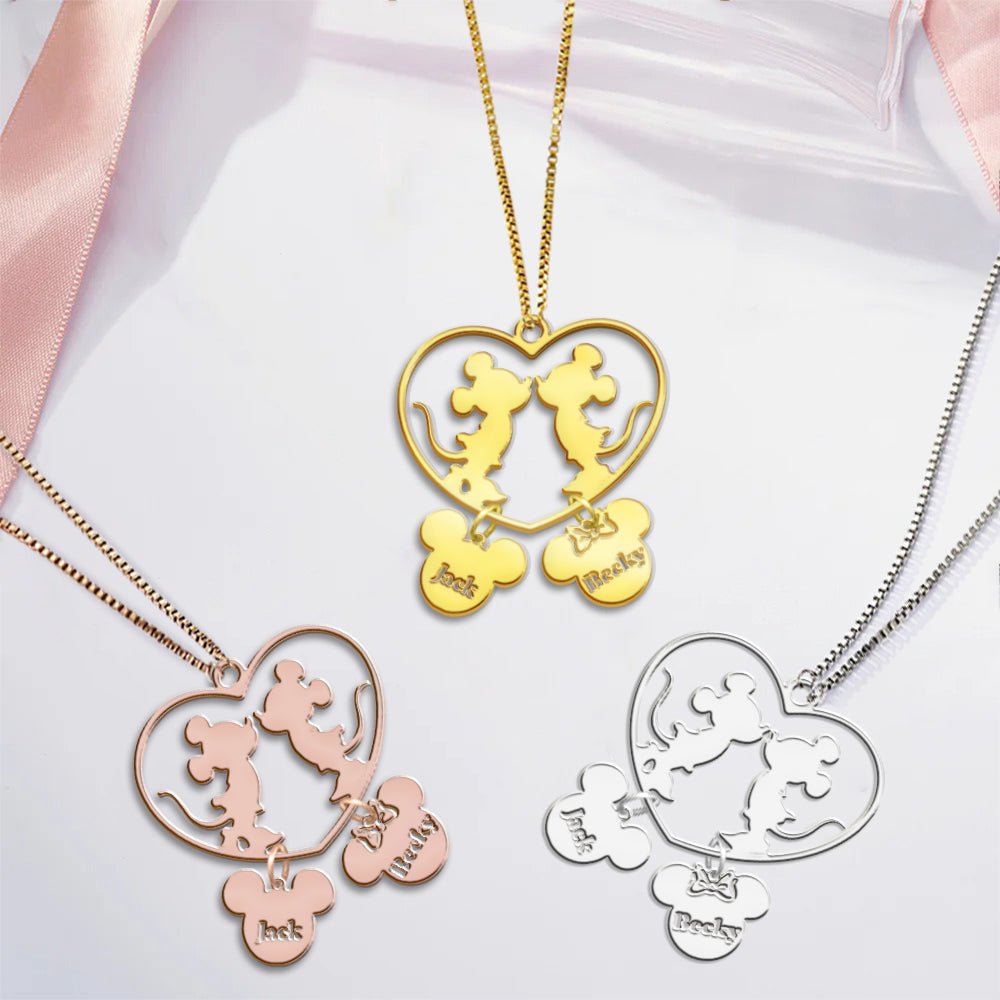 We Found Our Happily Ever After - Personalized Mouse Necklace with Charms