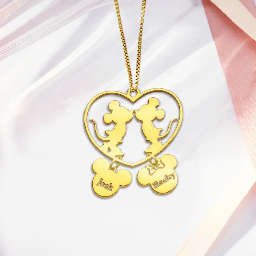 We Found Our Happily Ever After - Personalized Mouse Necklace with Charms