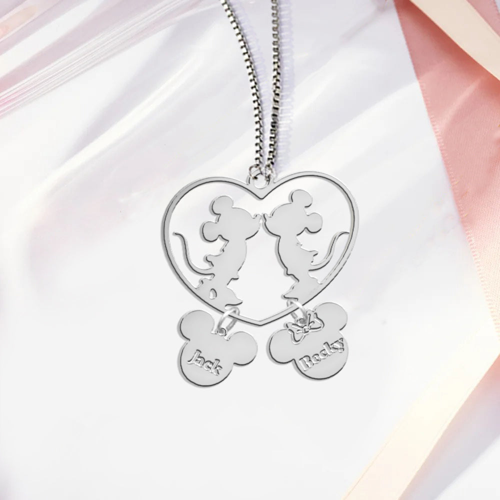 We Found Our Happily Ever After - Personalized Mouse Necklace with Charms