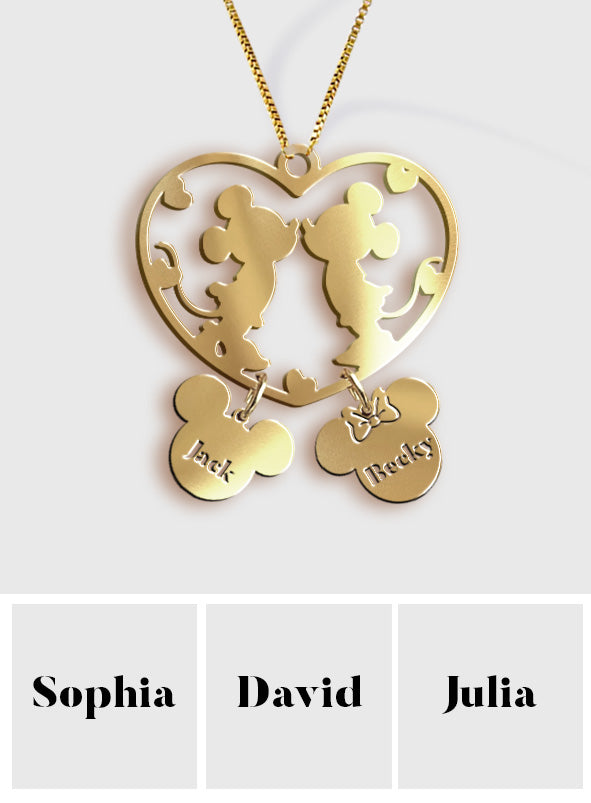 We Found Our Happily Ever After - Personalized Mouse Necklace with Charms