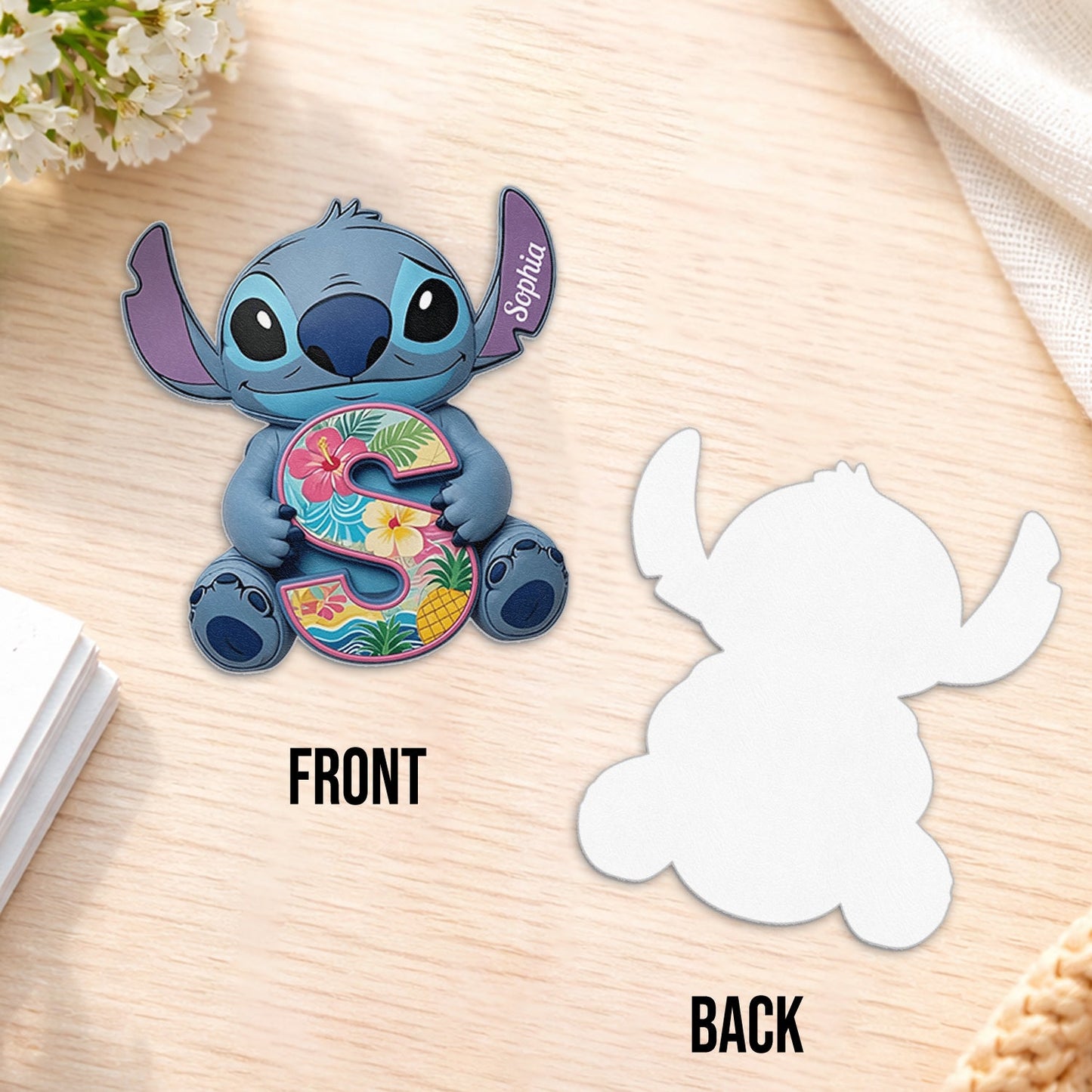 Custom Ohana Initial Letter - Personalized Ohana Changeable Leather Patch Backpack