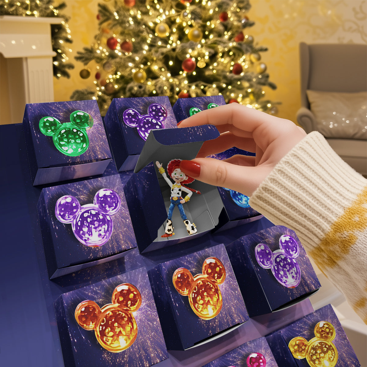 Magical Time - Personalized Mouse Folded Advent Calendar With Ornaments